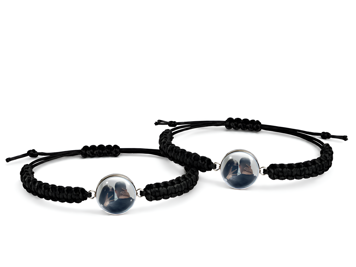 Personalisiertes Pärchen Armband Set Makramee – Foto