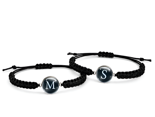 Personalisiertes Pärchen Armband Set Makramee – Buchstaben